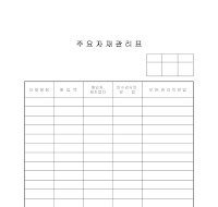 관리표 (주요자재) 관리표 (주요자재)